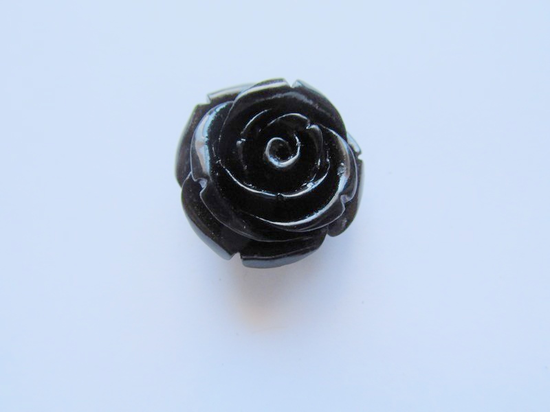 (image for) Black Resin Flower #FL46 - Click Image to Close